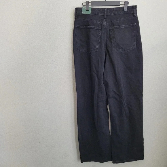 Wild Fable Womens Straight Baggy Jeans 8 Black Denim Distressed High-Rise NEW - Picture 2 of 9